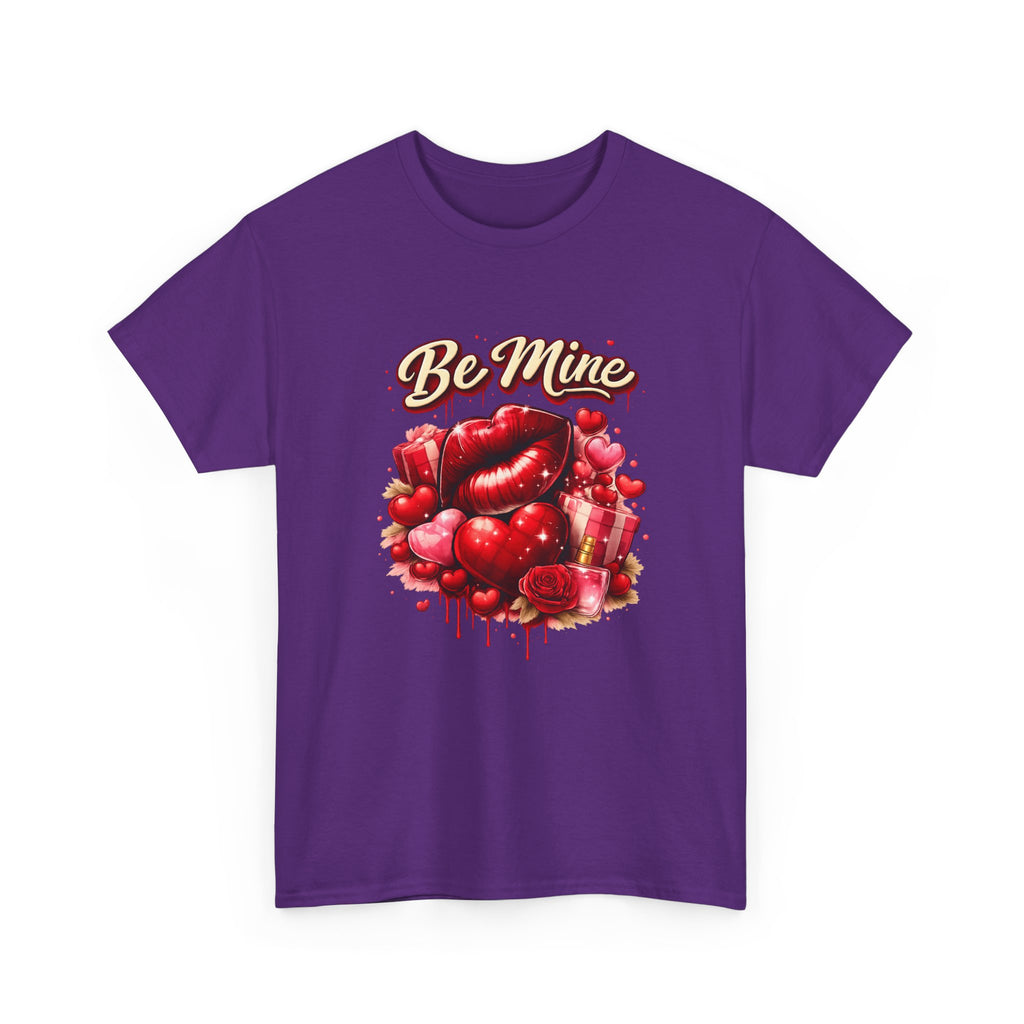 Be Mine Valentine T‑Shirt — Romantic Heart & Rose Graphic Tee