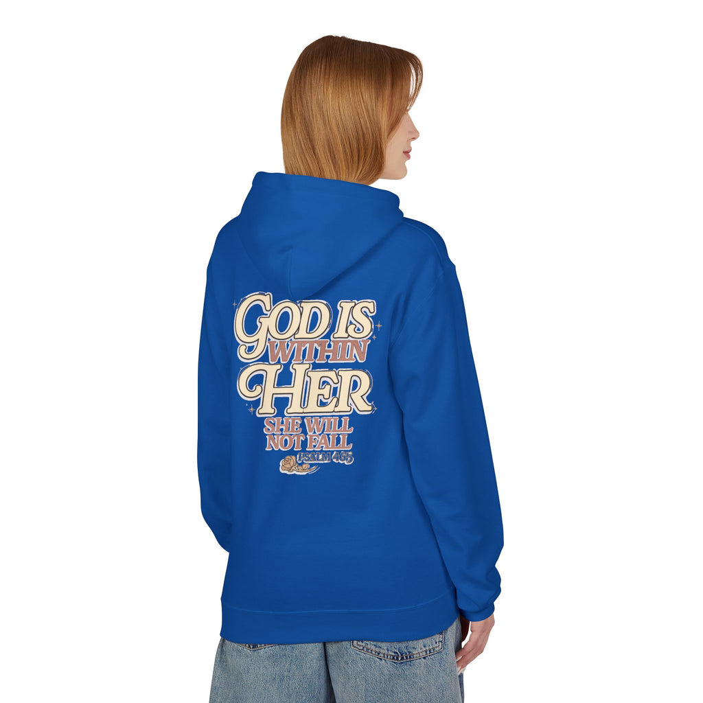 God Is Within Her Hoodie  Inspirational Psalm 46:5 Women's Faith Pullover