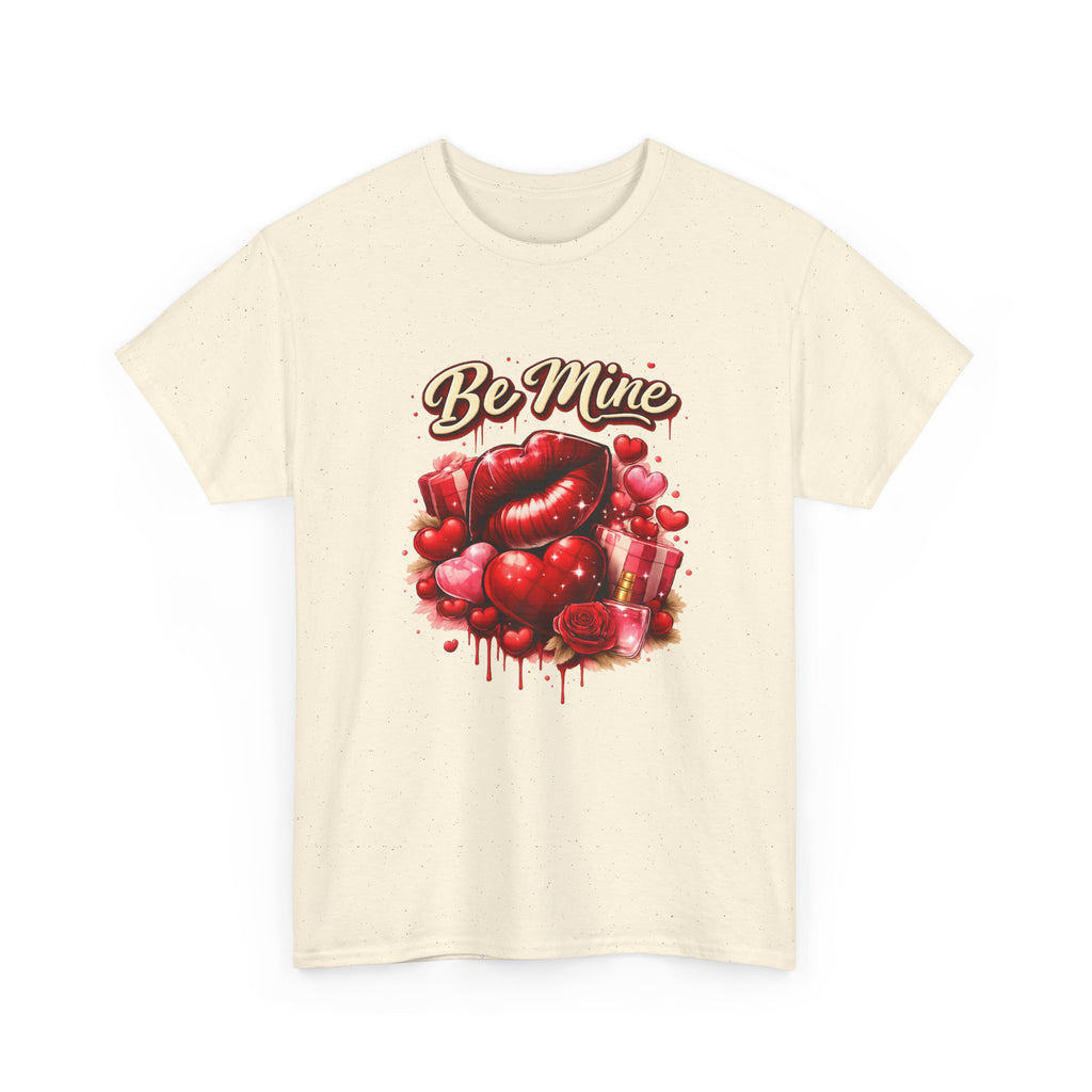Be Mine Valentine T‑Shirt — Romantic Heart & Rose Graphic Tee