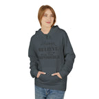 Believe in the Impossible Hoodie Inspirational White Fleece Pullover