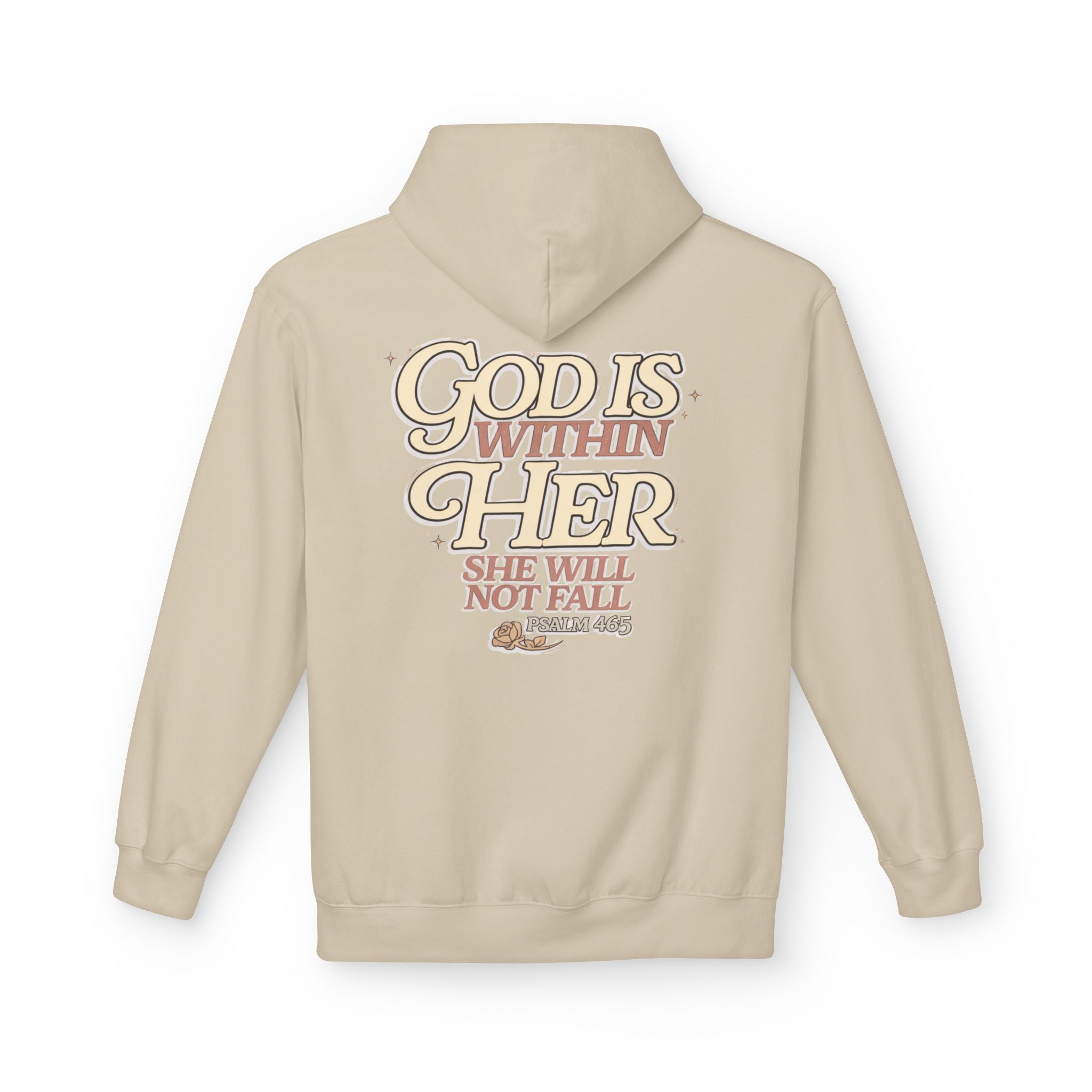 God Is Within Her Hoodie  Inspirational Psalm 46:5 Women's Faith Pullover