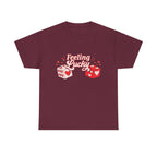 Feeling Lucky Dice T-Shirt  Cute Valentine’s Day Graphic Tee