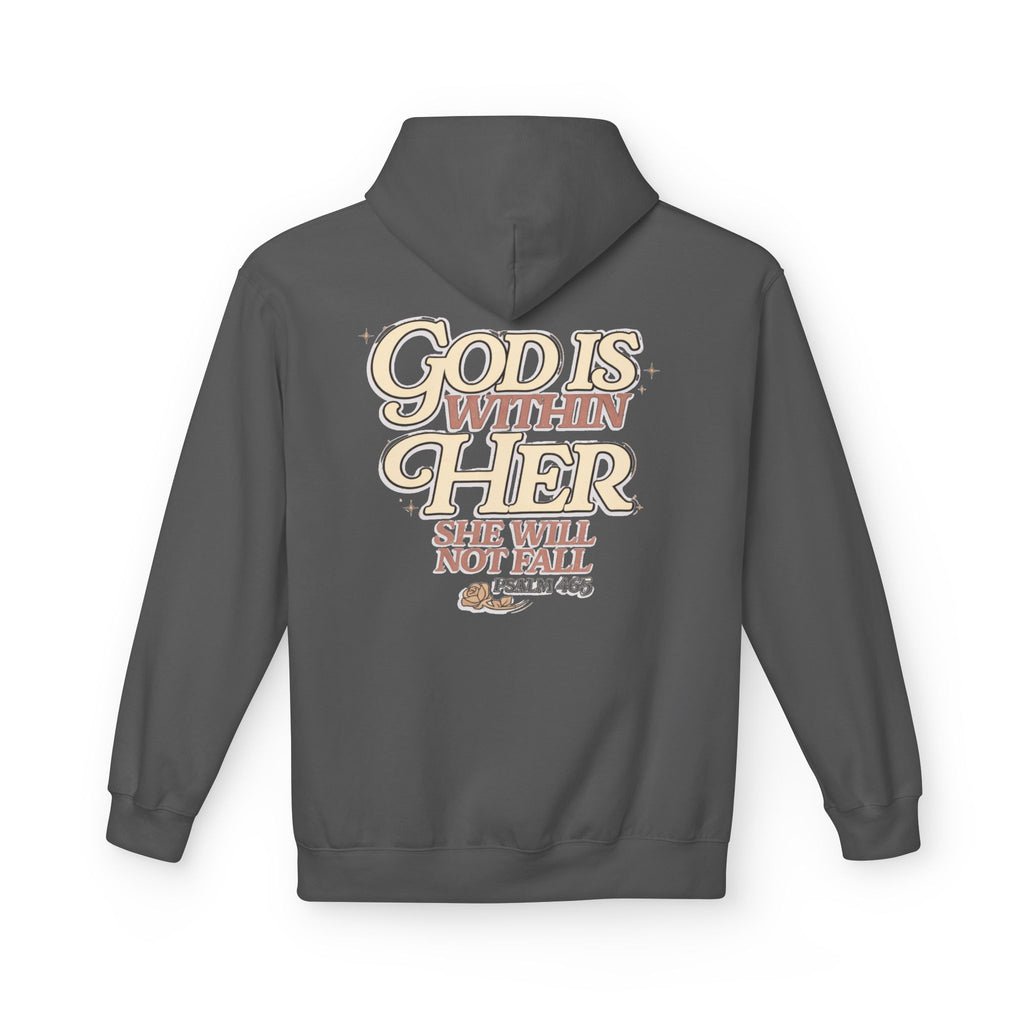 God Is Within Her Hoodie  Inspirational Psalm 46:5 Women's Faith Pullover