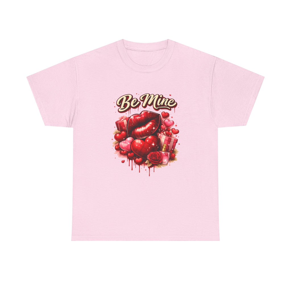 Be Mine Valentine T‑Shirt — Romantic Heart & Rose Graphic Tee