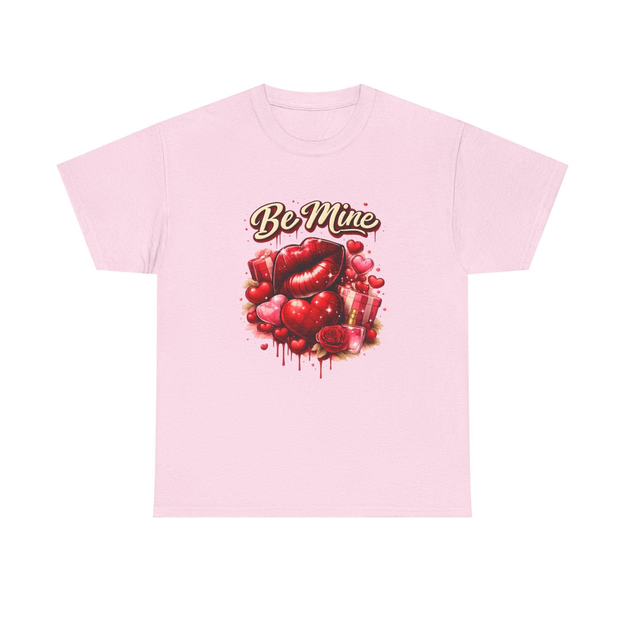 Be Mine Valentine T‑Shirt — Romantic Heart & Rose Graphic Tee