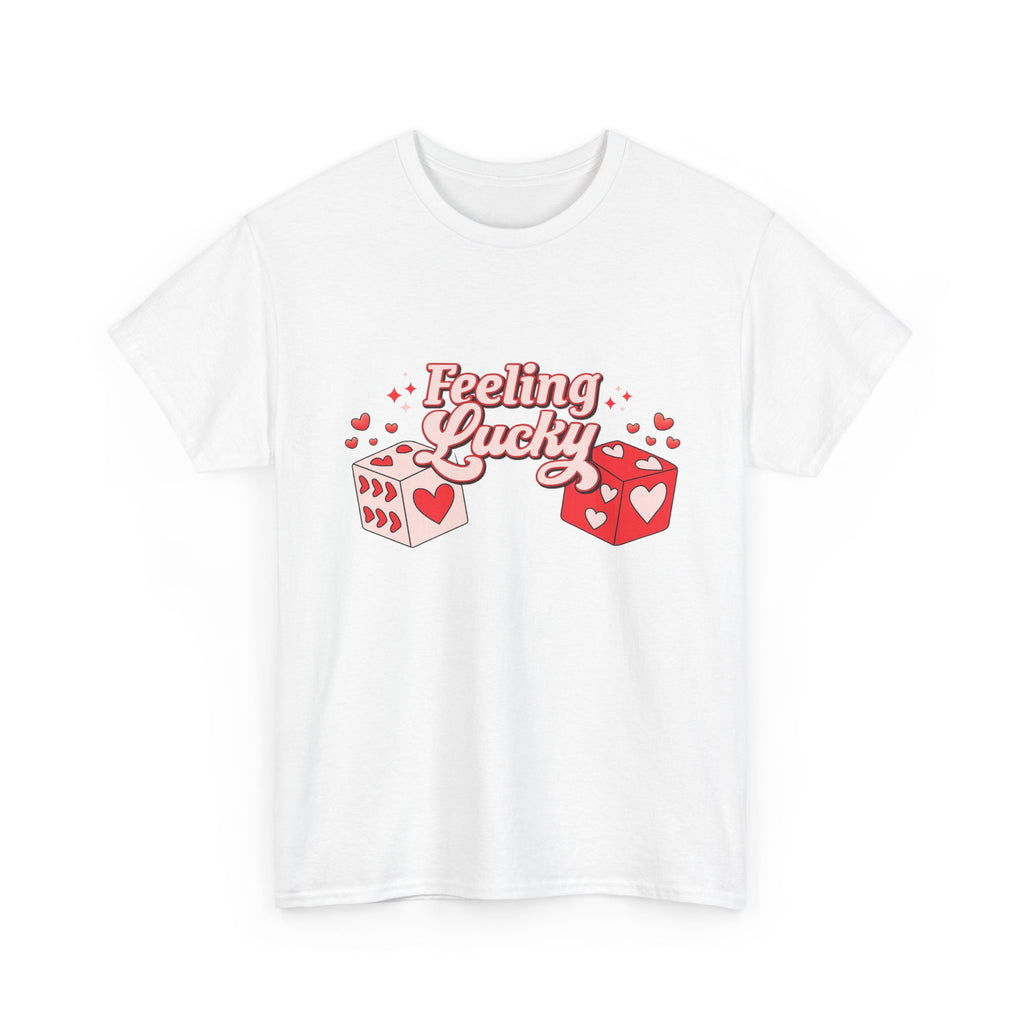 Feeling Lucky Dice T-Shirt  Cute Valentine’s Day Graphic Tee