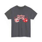 Feeling Lucky Dice T-Shirt  Cute Valentine’s Day Graphic Tee