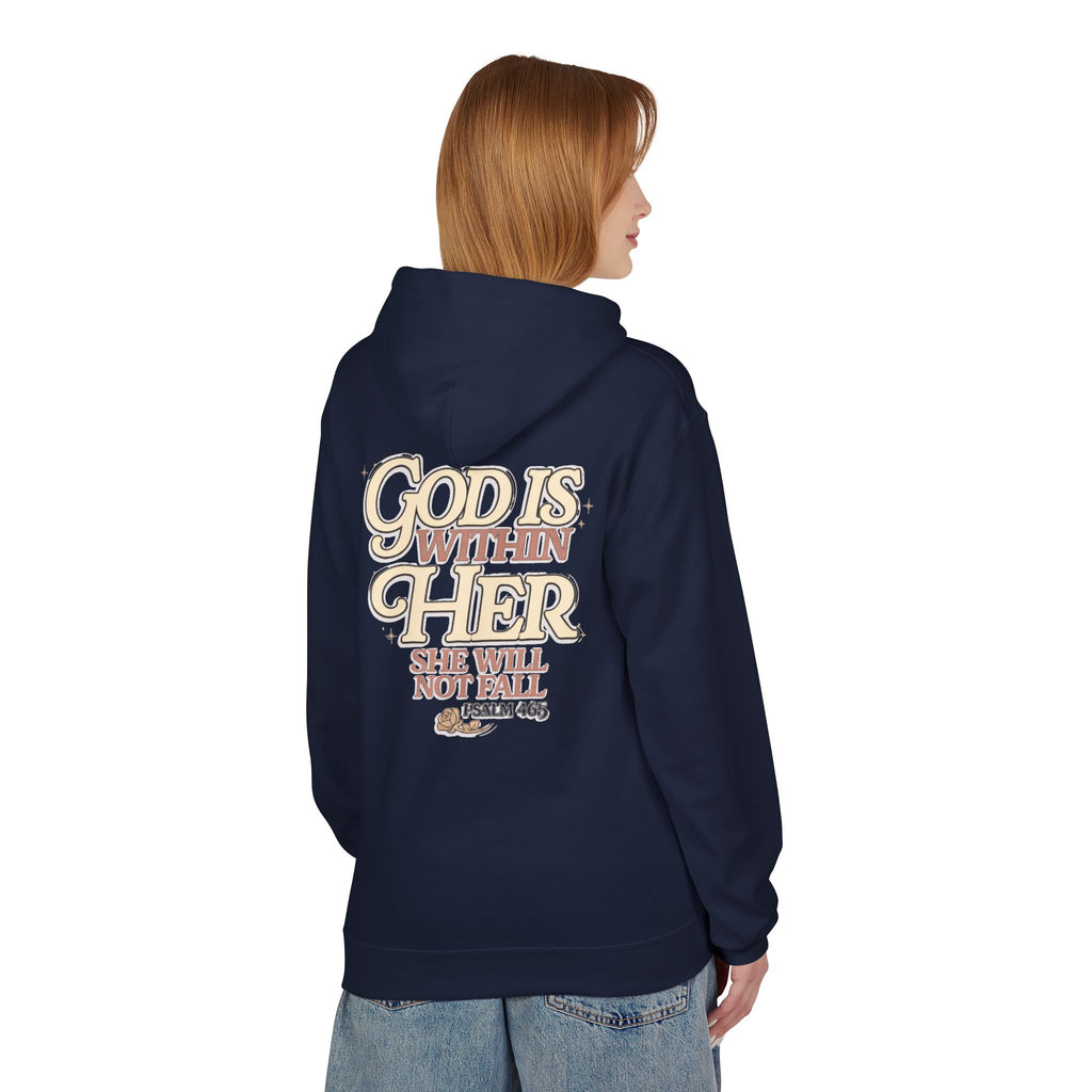 God Is Within Her Hoodie  Inspirational Psalm 46:5 Women's Faith Pullover