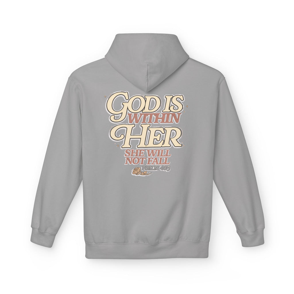 God Is Within Her Hoodie  Inspirational Psalm 46:5 Women's Faith Pullover