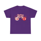 Feeling Lucky Dice T-Shirt  Cute Valentine’s Day Graphic Tee