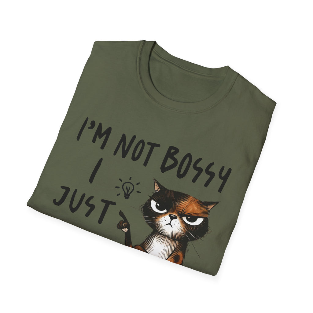 Cat T‑Shirt "I’m Not Bossy I Just Have Better Ideas" Funny Graphic Tee