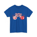Feeling Lucky Dice T-Shirt  Cute Valentine’s Day Graphic Tee