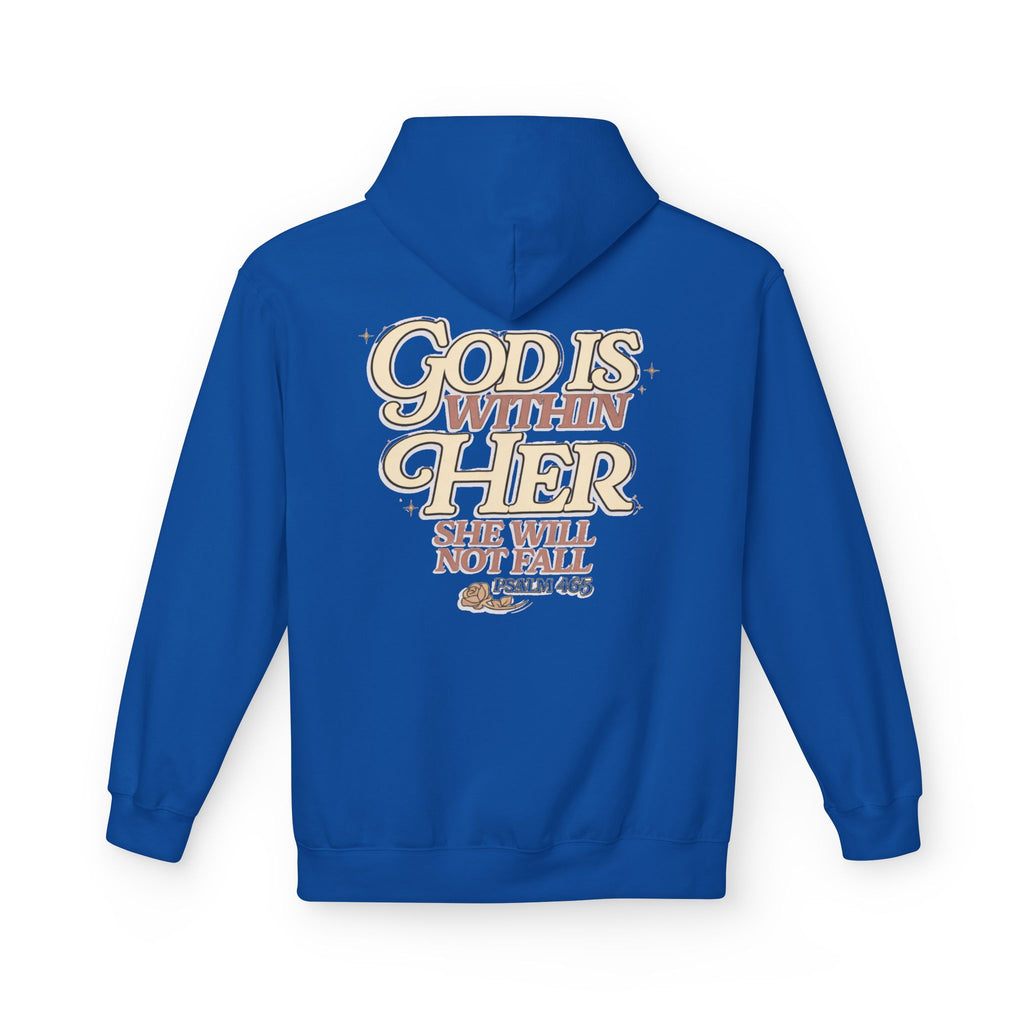 God Is Within Her Hoodie  Inspirational Psalm 46:5 Women's Faith Pullover