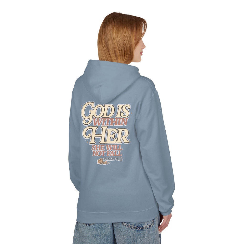 God Is Within Her Hoodie  Inspirational Psalm 46:5 Women's Faith Pullover
