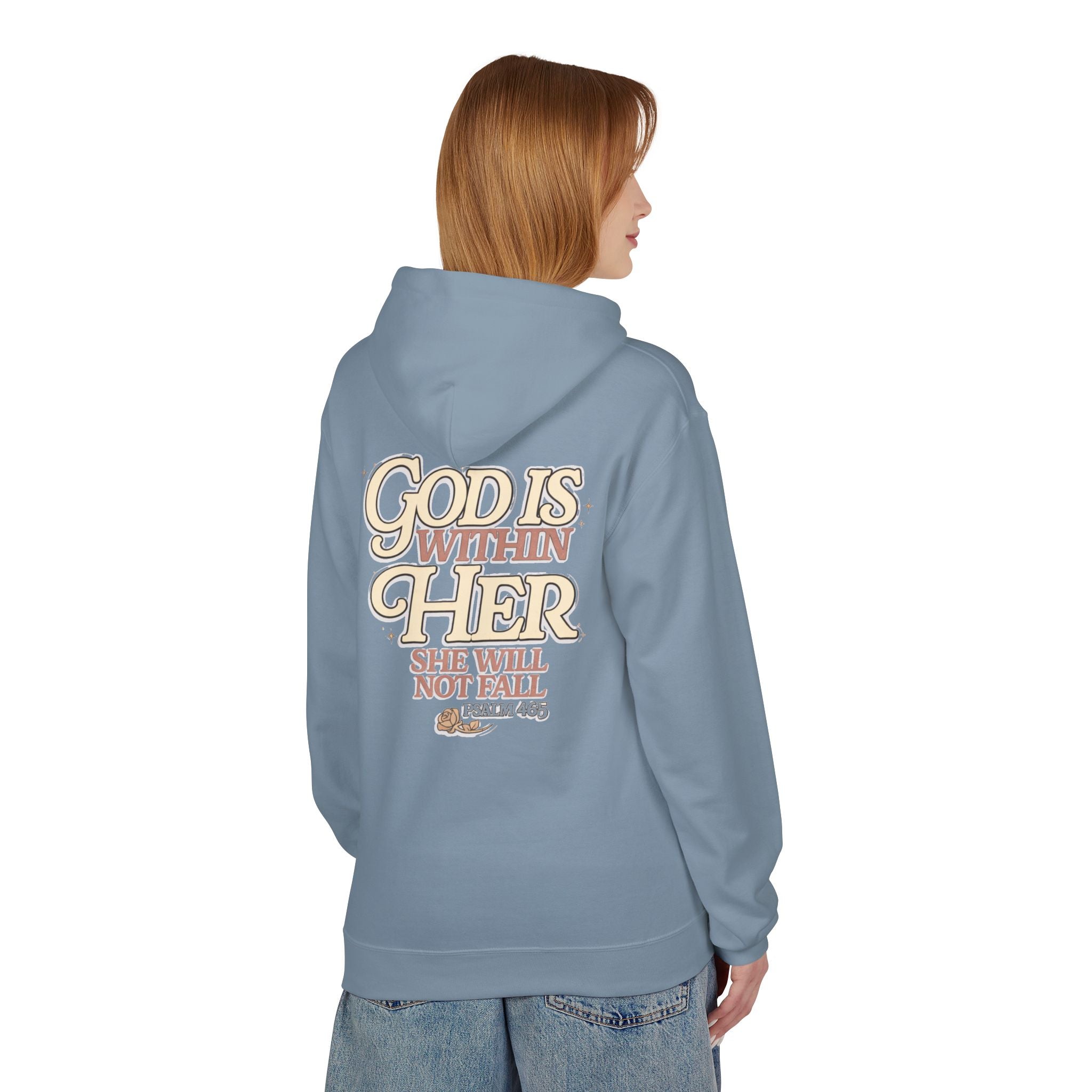 God Is Within Her Hoodie  Inspirational Psalm 46:5 Women's Faith Pullover