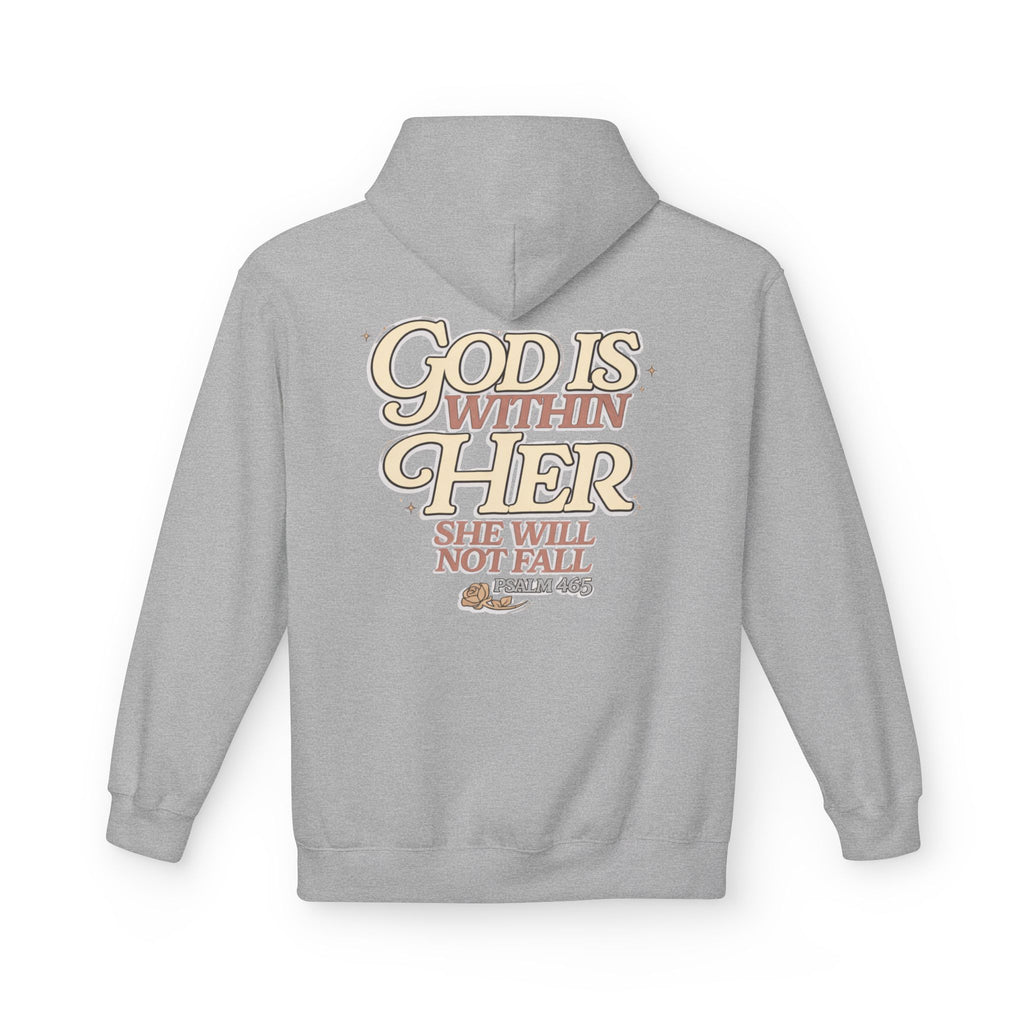 God Is Within Her Hoodie  Inspirational Psalm 46:5 Women's Faith Pullover
