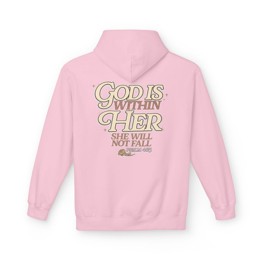 God Is Within Her Hoodie  Inspirational Psalm 46:5 Women's Faith Pullover
