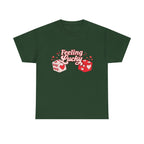 Feeling Lucky Dice T-Shirt  Cute Valentine’s Day Graphic Tee