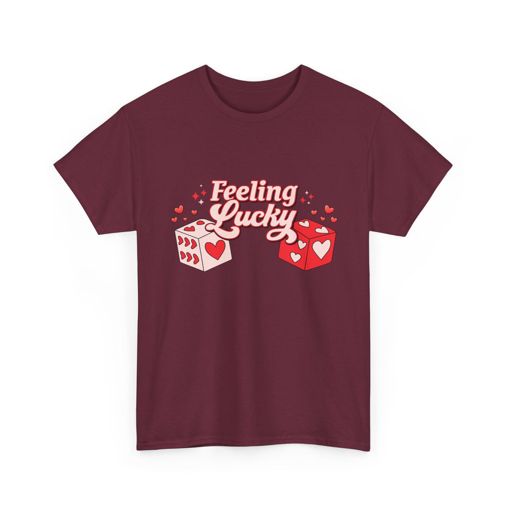 Feeling Lucky Dice T-Shirt  Cute Valentine’s Day Graphic Tee