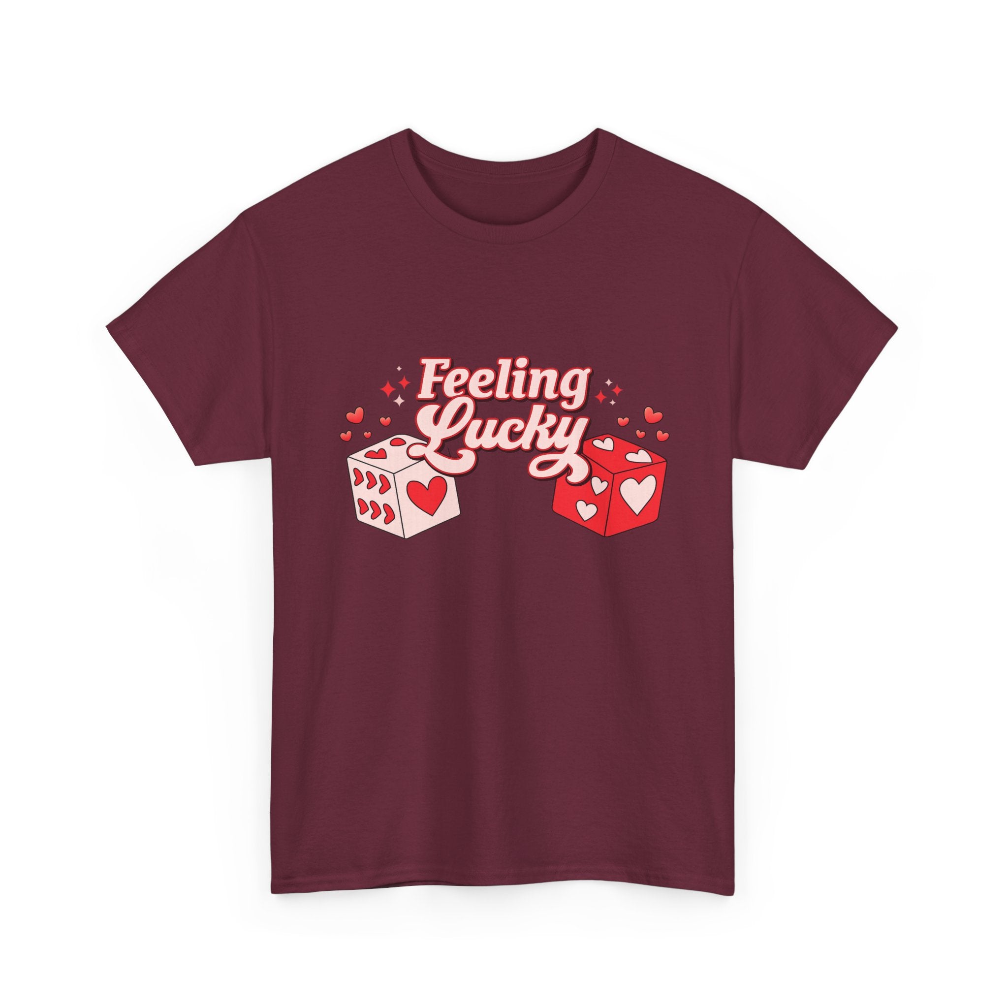 Feeling Lucky Dice T-Shirt  Cute Valentine’s Day Graphic Tee