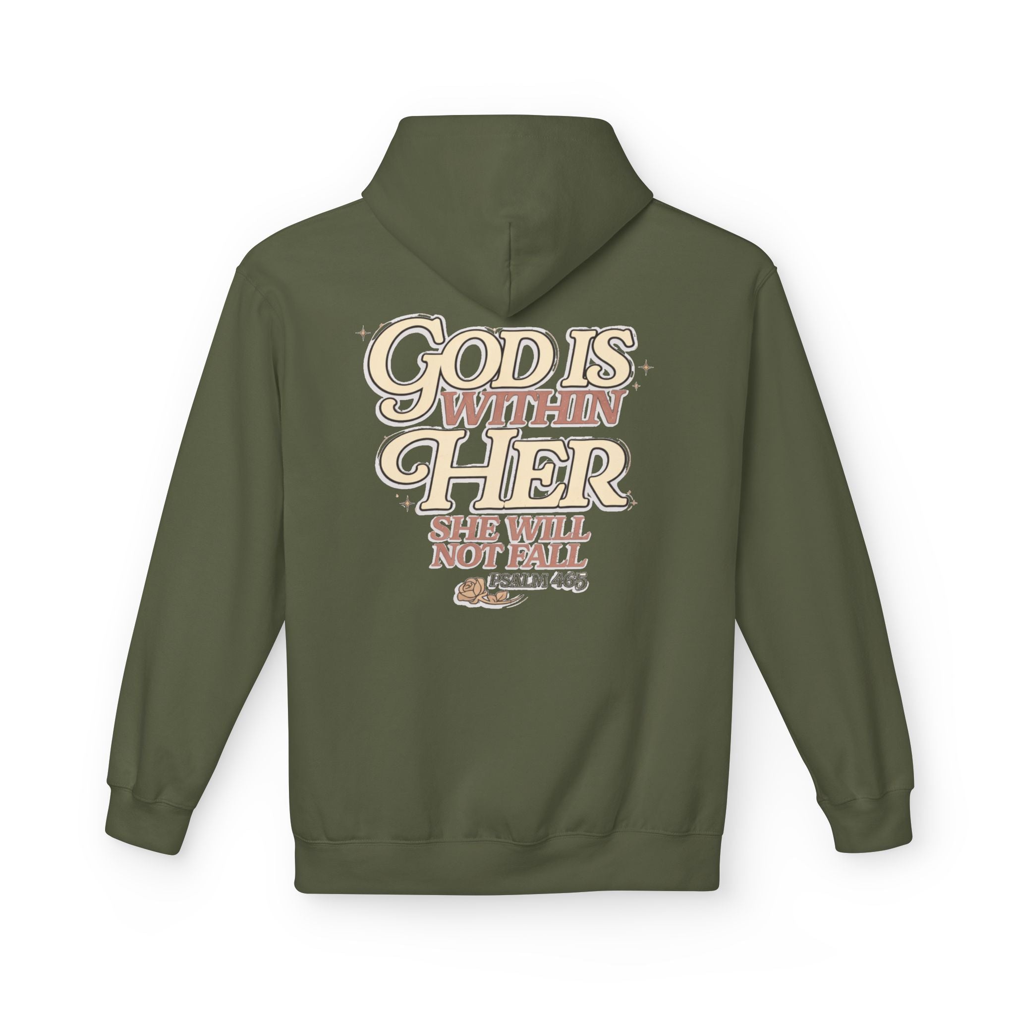 God Is Within Her Hoodie  Inspirational Psalm 46:5 Women's Faith Pullover