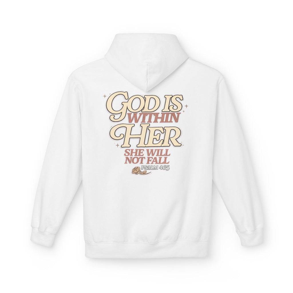 God Is Within Her Hoodie  Inspirational Psalm 46:5 Women's Faith Pullover
