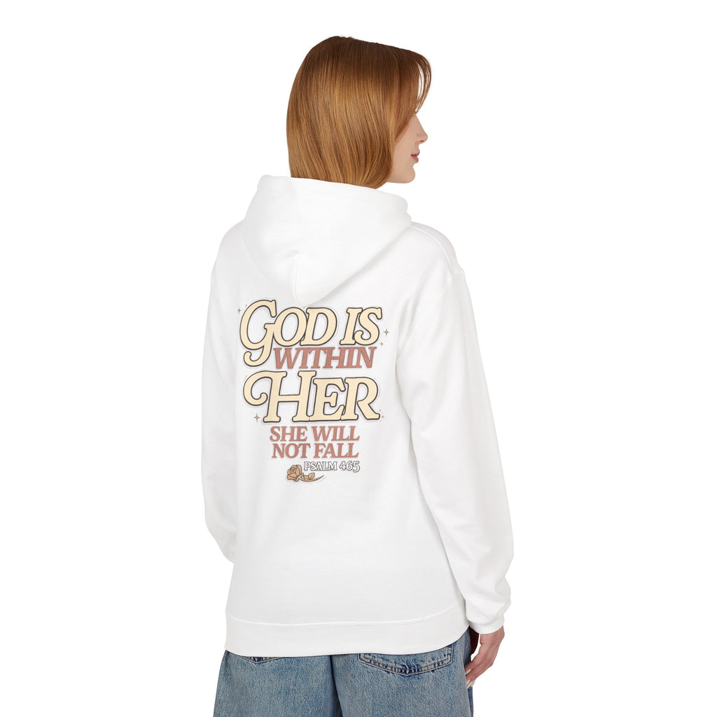 God Is Within Her Hoodie  Inspirational Psalm 46:5 Women's Faith Pullover
