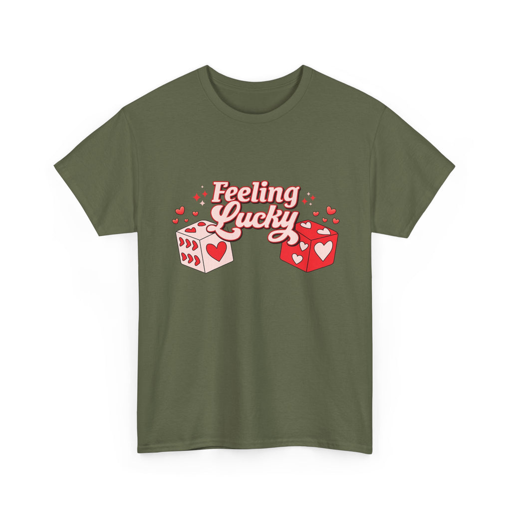 Feeling Lucky Dice T-Shirt  Cute Valentine’s Day Graphic Tee