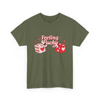 Feeling Lucky Dice T-Shirt  Cute Valentine’s Day Graphic Tee