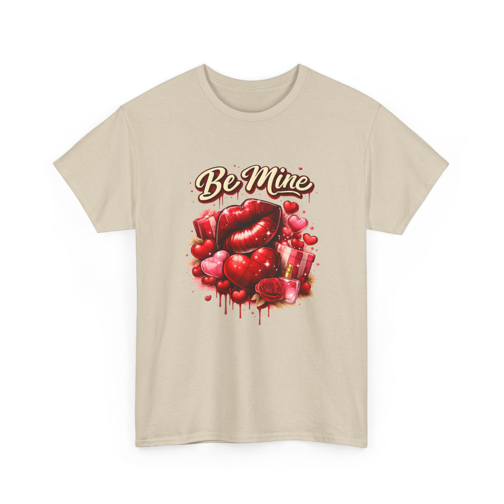 Be Mine Valentine T‑Shirt — Romantic Heart & Rose Graphic Tee