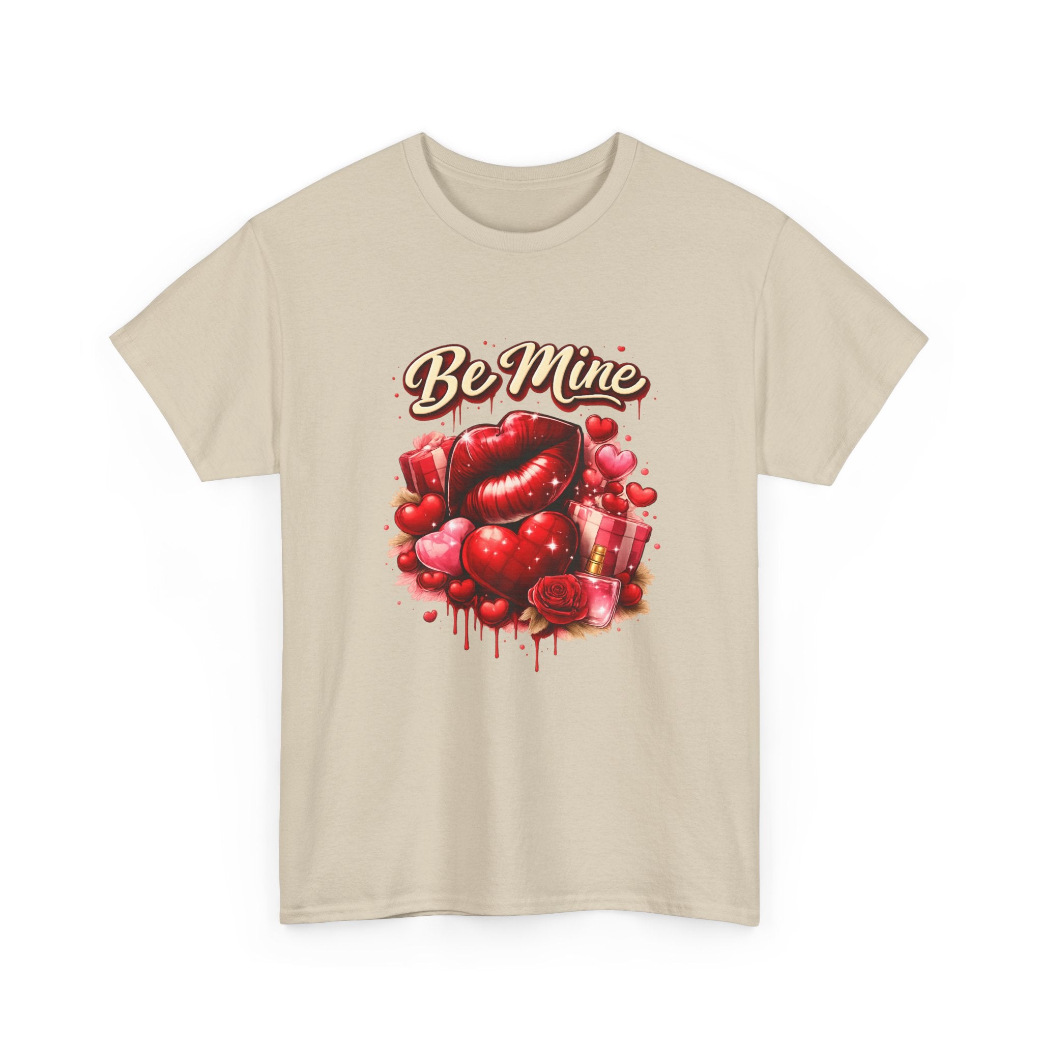 Be Mine Valentine T‑Shirt — Romantic Heart & Rose Graphic Tee