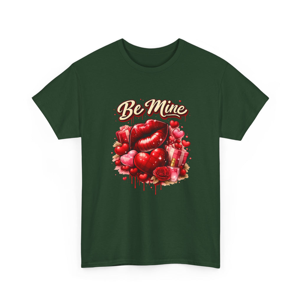 Be Mine Valentine T‑Shirt — Romantic Heart & Rose Graphic Tee