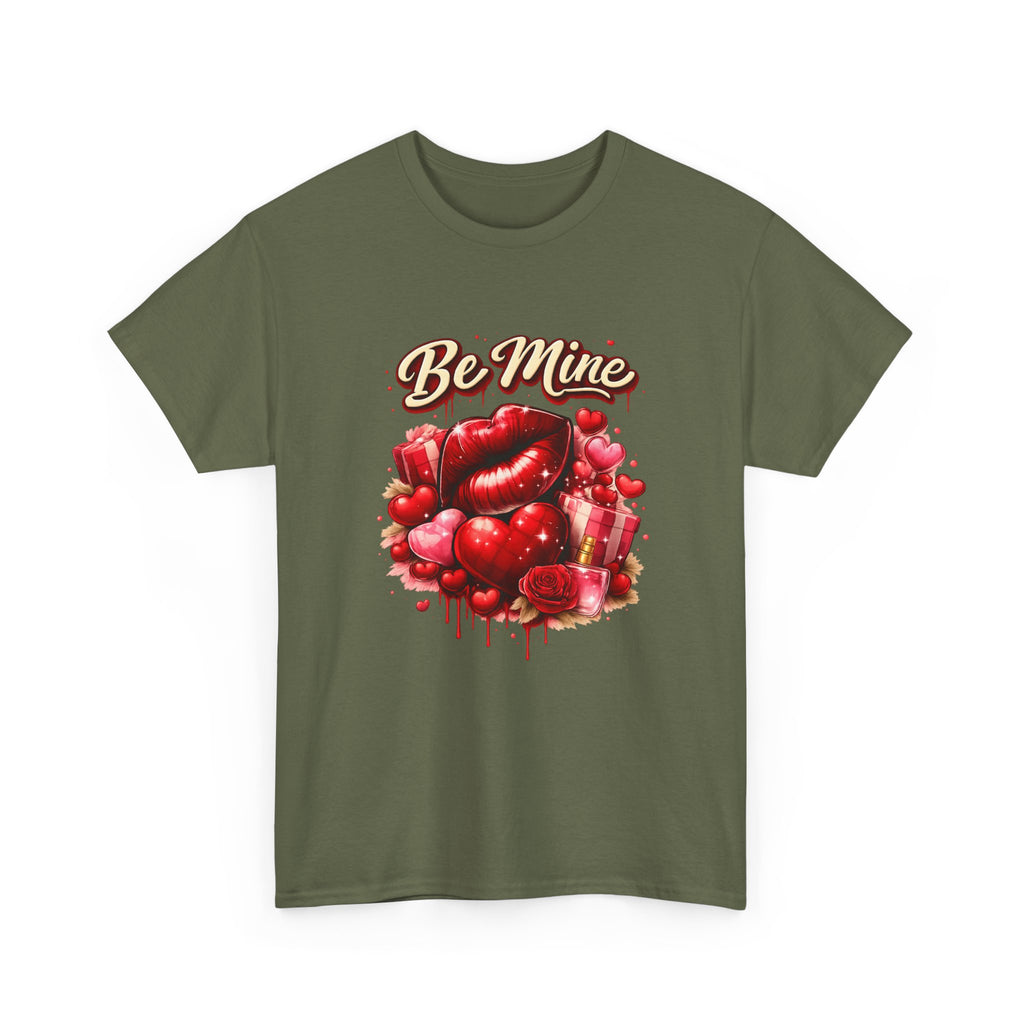 Be Mine Valentine T‑Shirt — Romantic Heart & Rose Graphic Tee