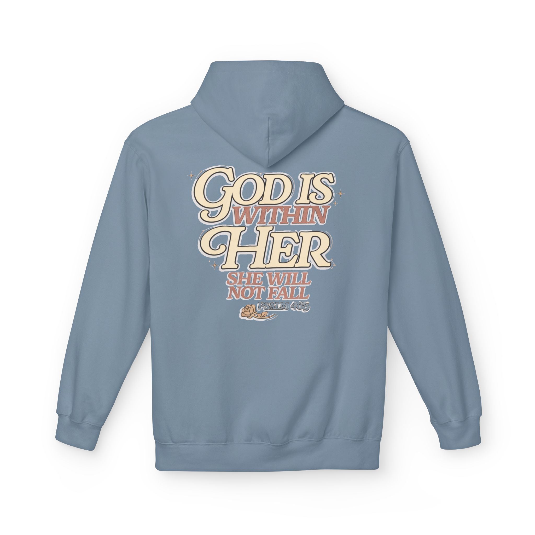 God Is Within Her Hoodie  Inspirational Psalm 46:5 Women's Faith Pullover
