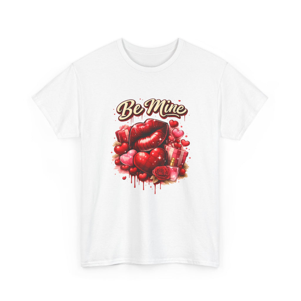 Be Mine Valentine T‑Shirt — Romantic Heart & Rose Graphic Tee