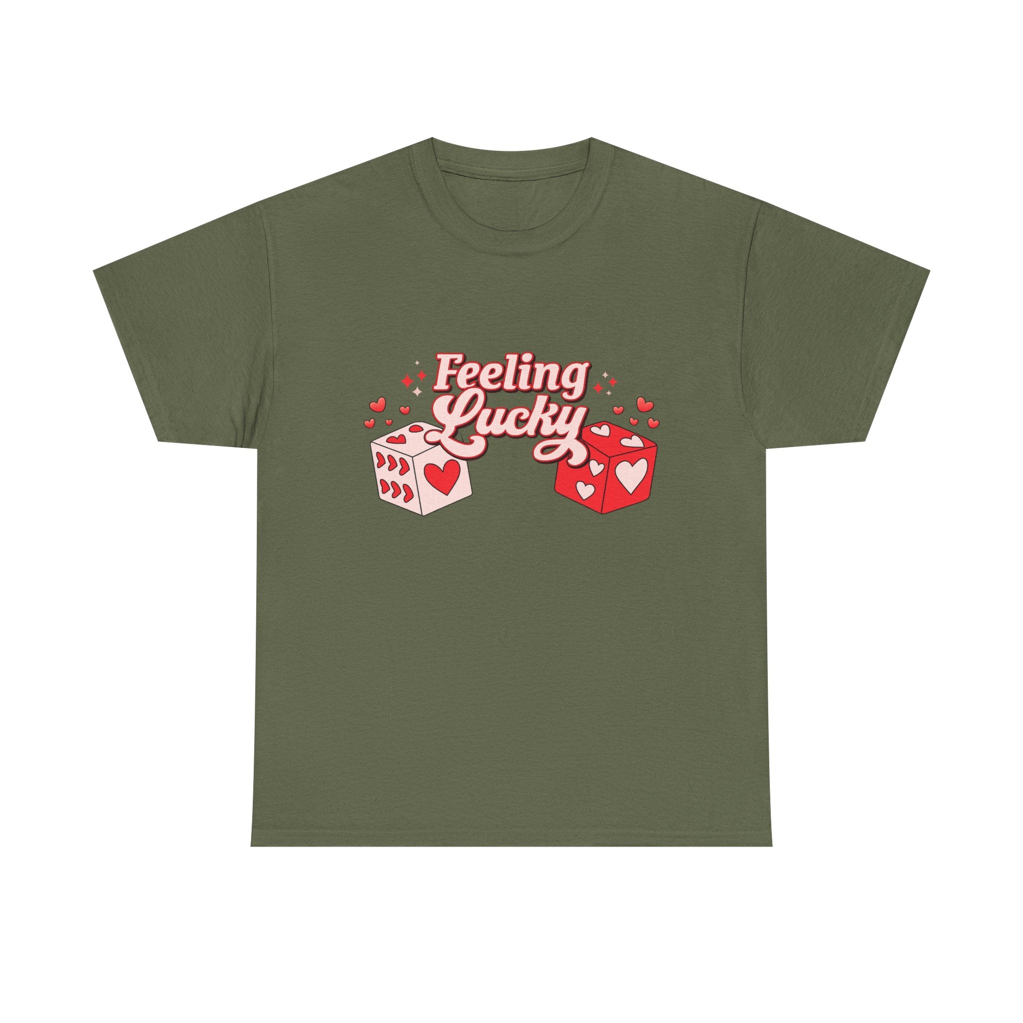Feeling Lucky Dice T-Shirt  Cute Valentine’s Day Graphic Tee