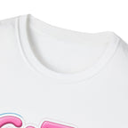 Cat Mama T-Shirt — Cute Pink & Blue Cat Mom Tee with Paw Flower