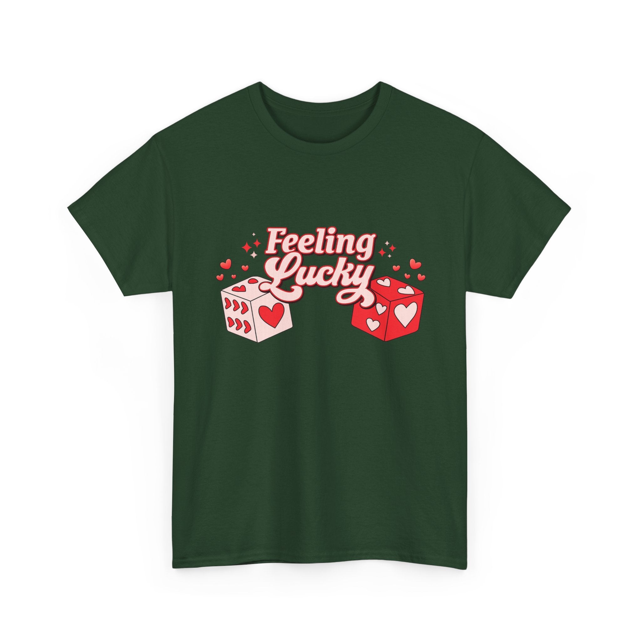 Feeling Lucky Dice T-Shirt  Cute Valentine’s Day Graphic Tee