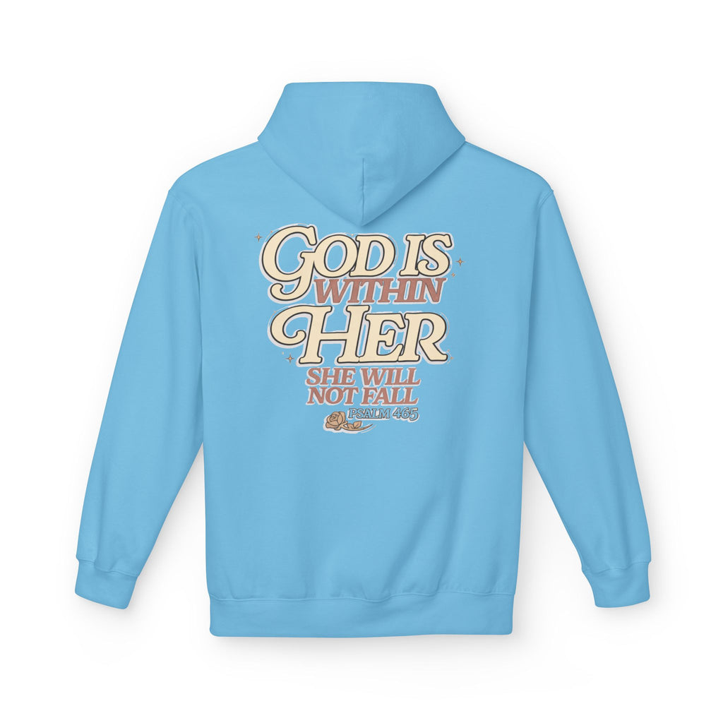 God Is Within Her Hoodie  Inspirational Psalm 46:5 Women's Faith Pullover
