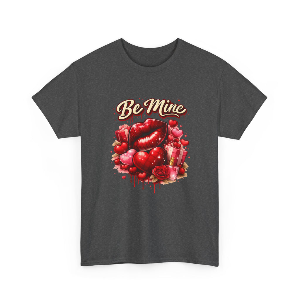 Be Mine Valentine T‑Shirt — Romantic Heart & Rose Graphic Tee
