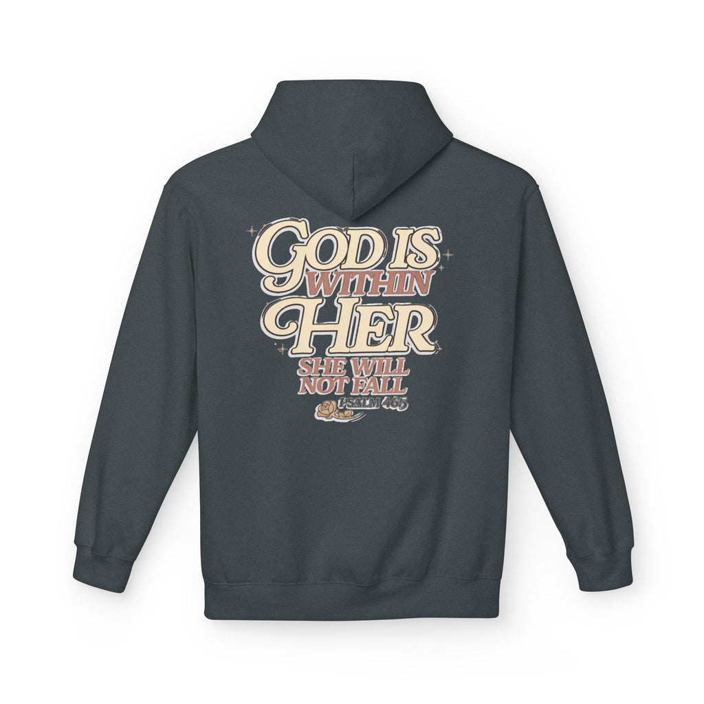 God Is Within Her Hoodie  Inspirational Psalm 46:5 Women's Faith Pullover