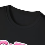 Cat Mama T-Shirt — Cute Pink & Blue Cat Mom Tee with Paw Flower