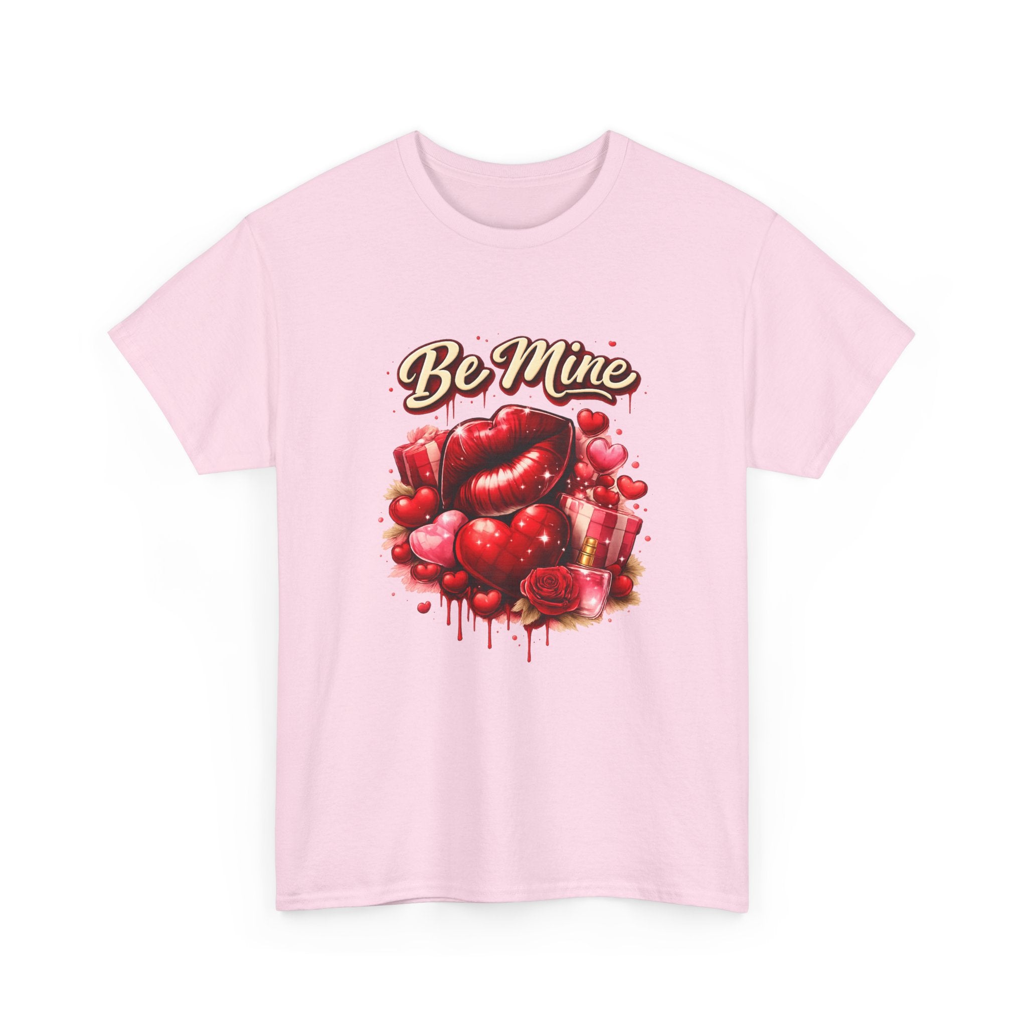Be Mine Valentine T‑Shirt — Romantic Heart & Rose Graphic Tee